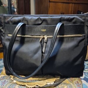Knomo Black Grosvenor Laptop Tote Bag
